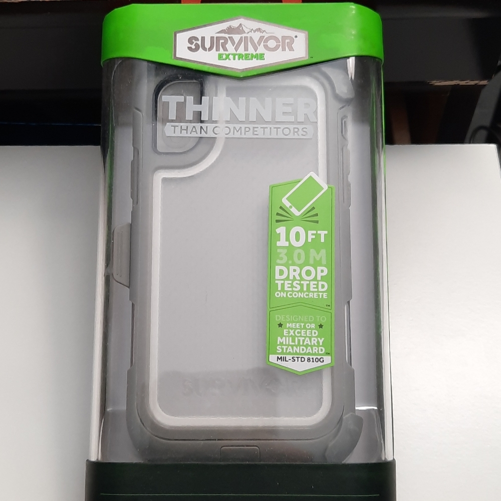 case clip survivor for iphone x/xs 5.8" gray new